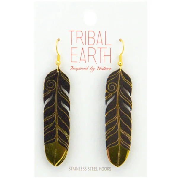 919jw tribal earth earring feather 2