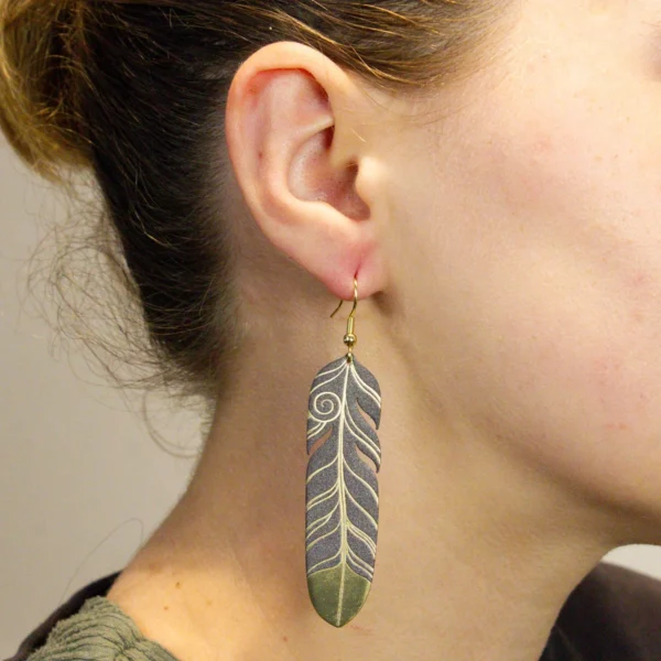 919jw tribal earth earring feather 3