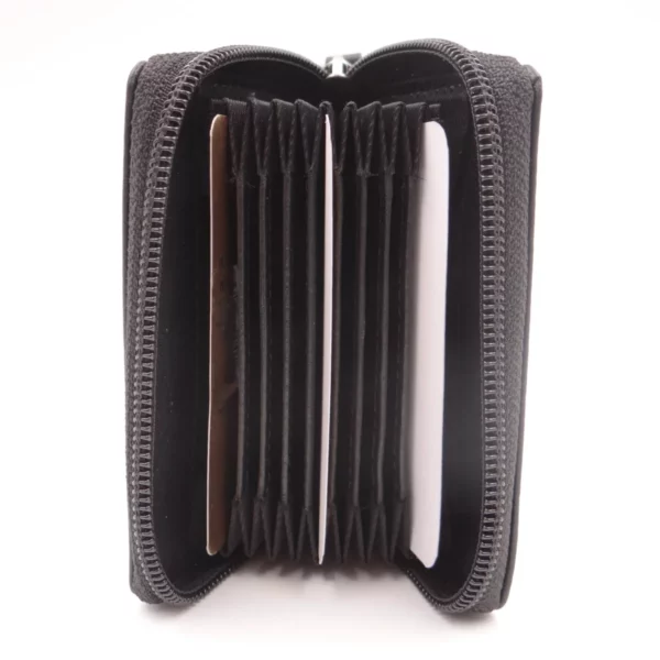 cc012 second nature leather zip concertina card holder black 02