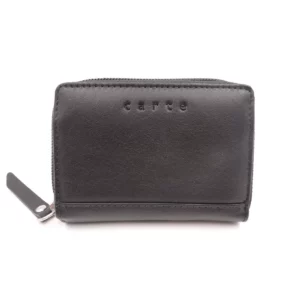 cc012 second nature leather zip concertina card holder black 1