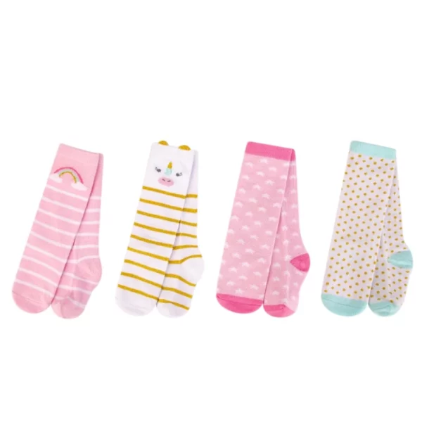lv00833 4pk knee high socks pink 1