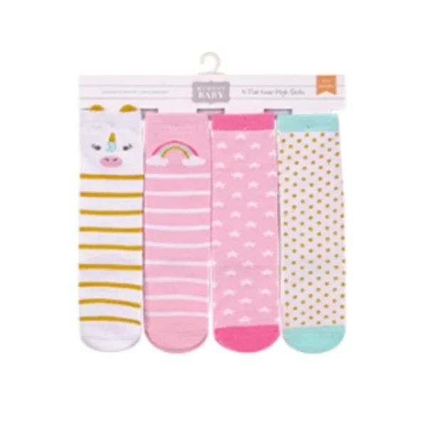 lv00833 4pk knee high socks pink 2