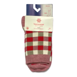 norsewear check sock strawberry 1