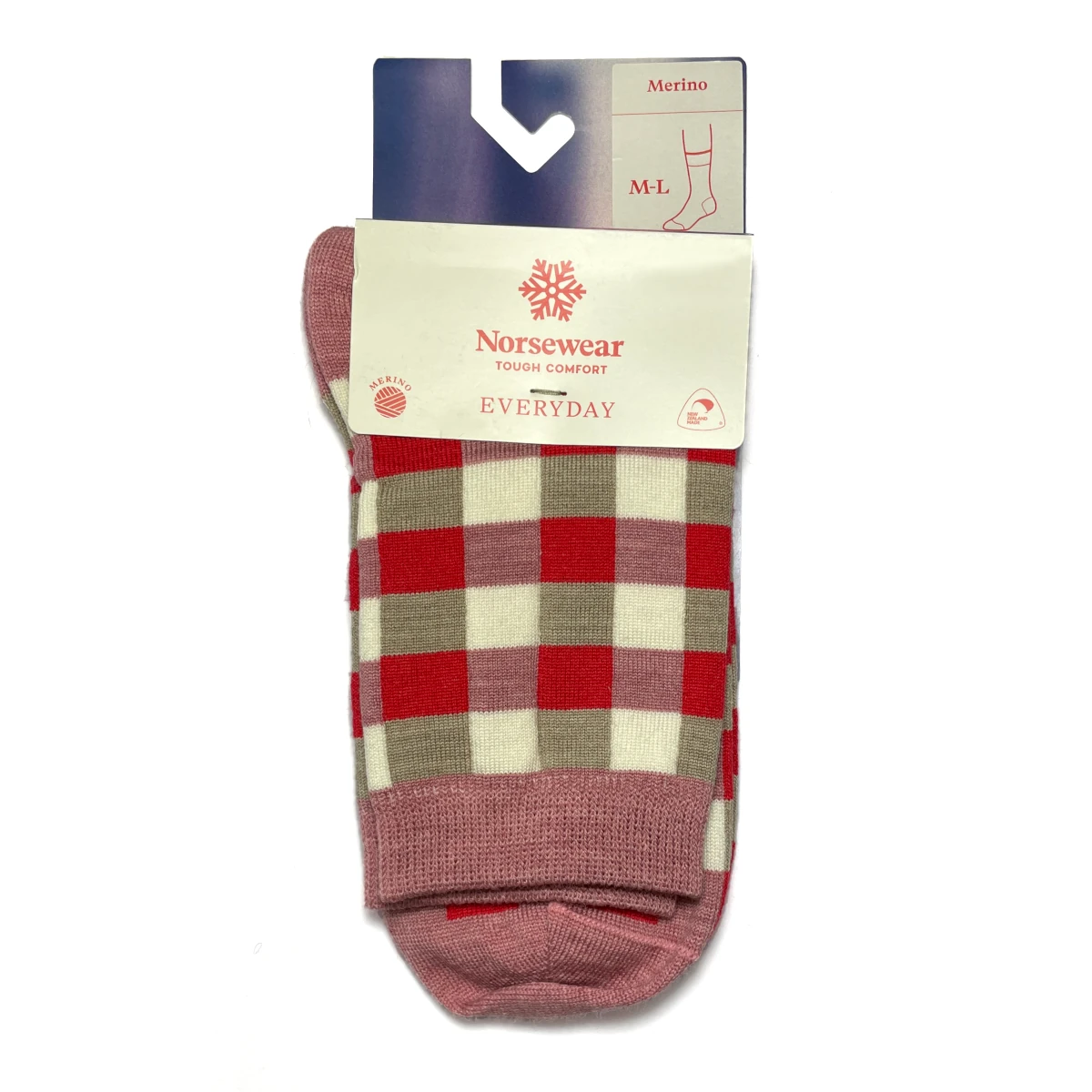 norsewear check sock strawberry 1