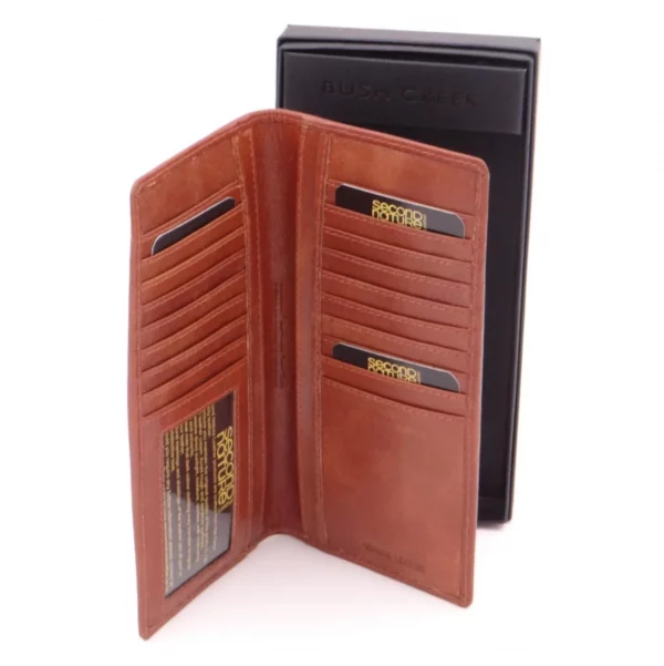 second nature mens card & note wallet tan 2
