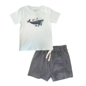 t shirt and shorts set whale 1