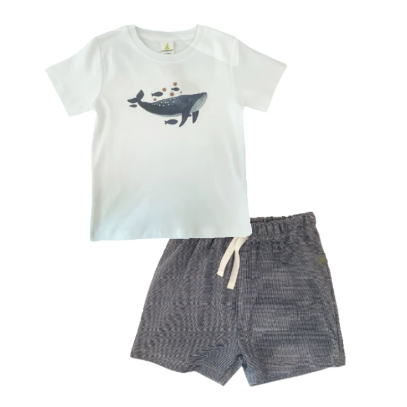t shirt and shorts set whale 1