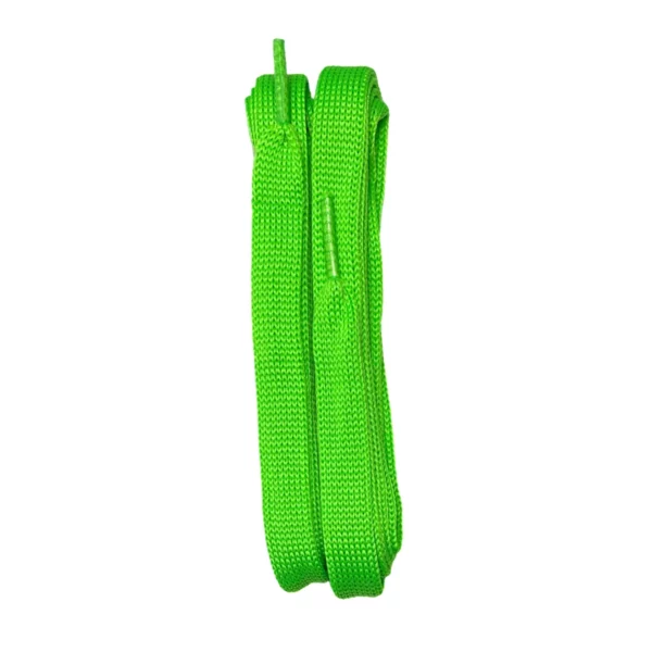 tedds plain flat laces fluo green