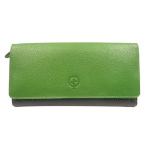 womens large slim wallet greenmulti 01