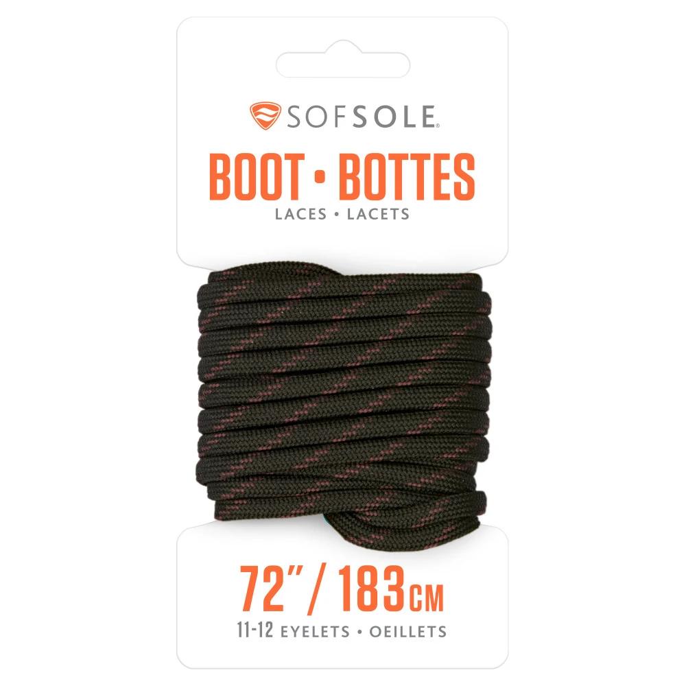 sof sole boot 72 inch laces black tan