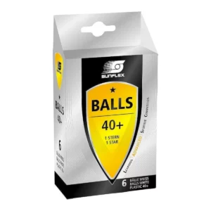 sunflex table tennis balls 40+ 1 star 6pk white