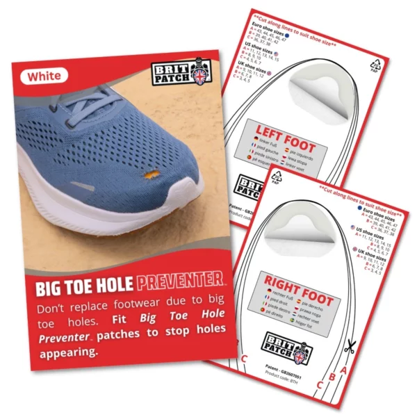 trainer armour big toe hole preventer white