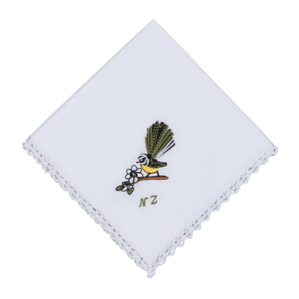 embroidered handkerchief fantail