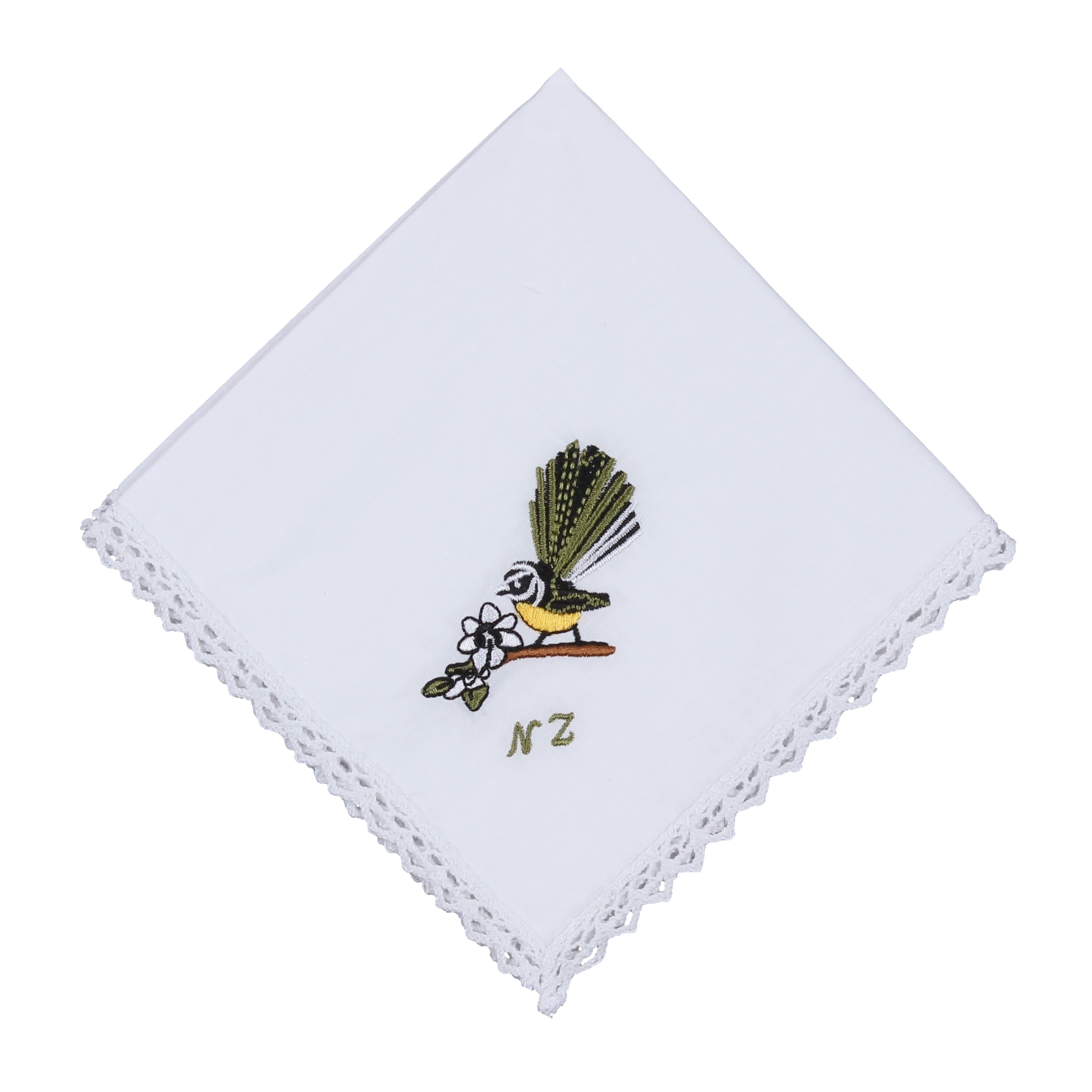 embroidered handkerchief fantail