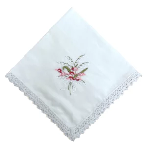 embroidered handkerchief floral pink