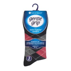 gentle grip mens 3pack argyle black 1