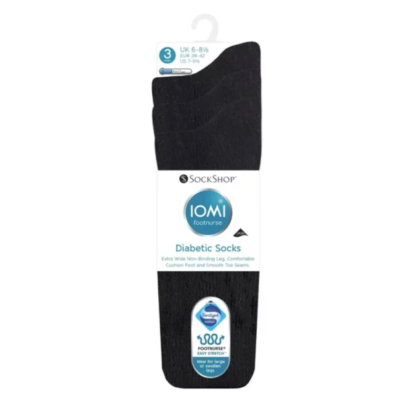 iomi footnurse cushion foot diabetic 3 pack black 1