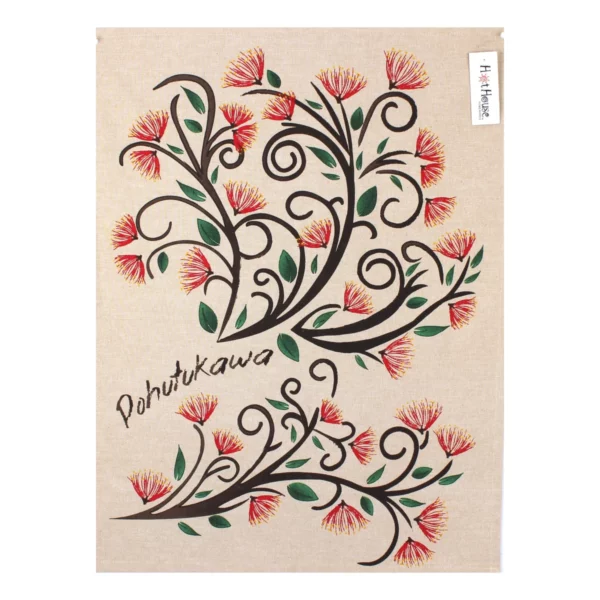 pohutukawa linen tea towel