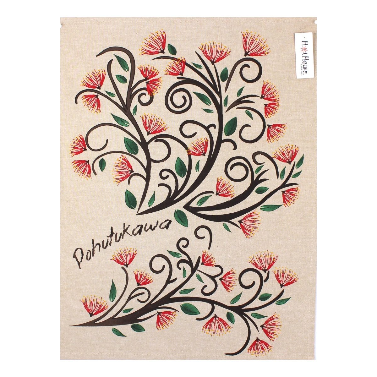 pohutukawa linen tea towel