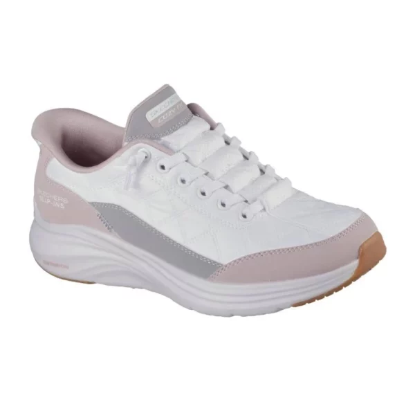 skechers contour foam cozy fit white lavender 1