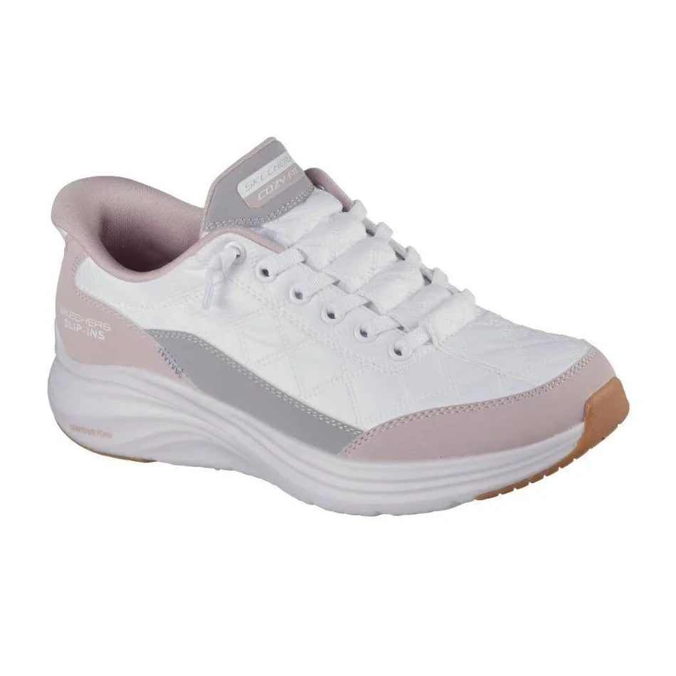 skechers contour foam cozy fit white lavender 1