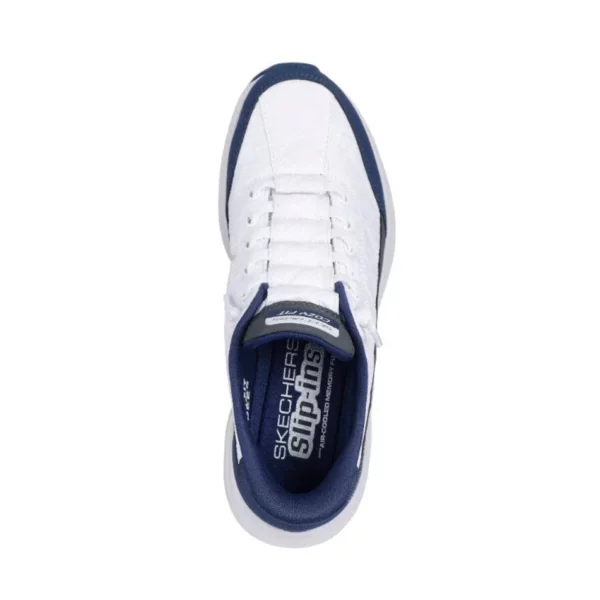 skechers contour foam cozy fit white navy 4