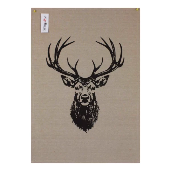 stag large print tea towel