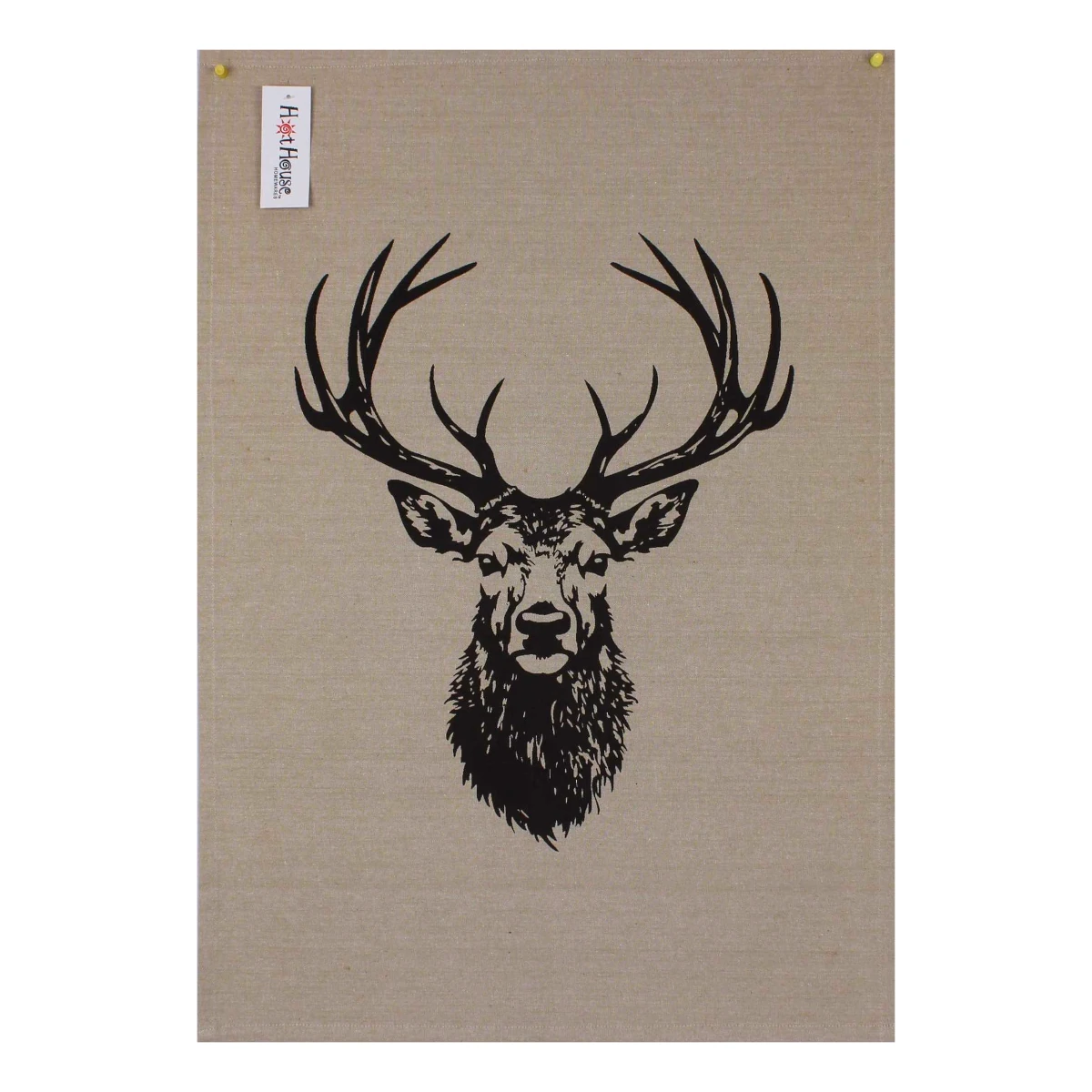 stag large print tea towel