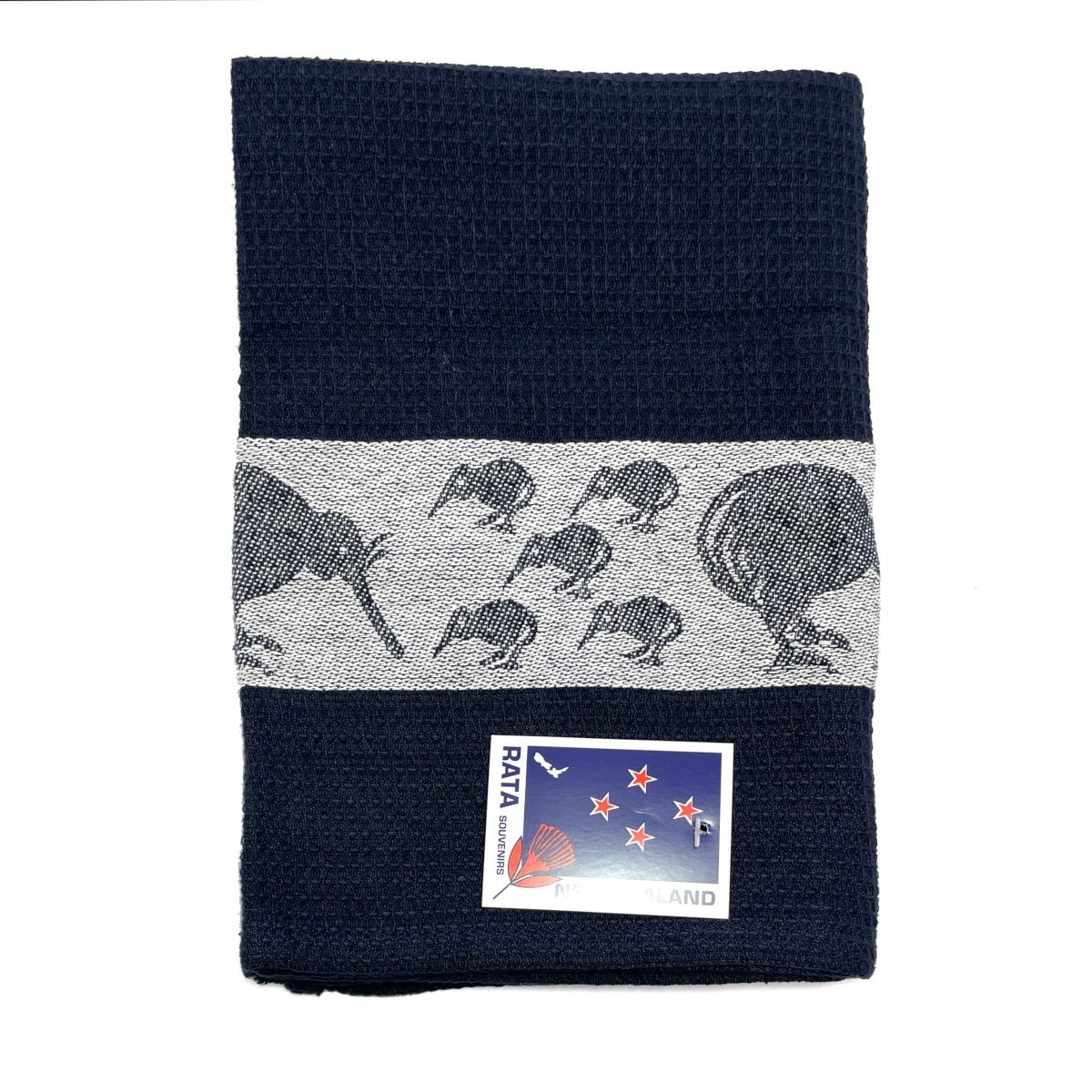tea towel kiwi navy white 1