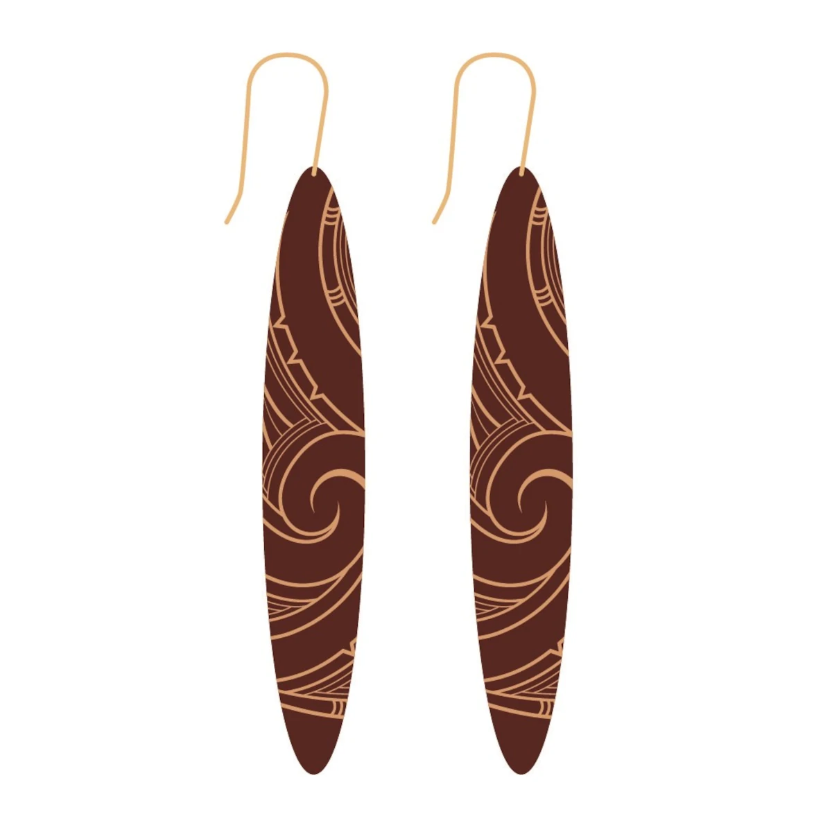 921jw tribal earth earring kowhaiwhai 1