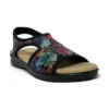 euroflex tuscany sandal black floral 1