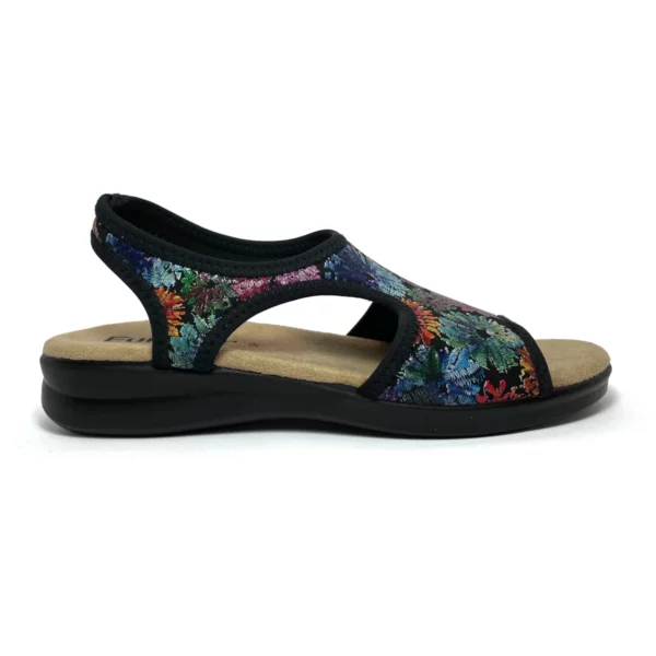 euroflex tuscany sandal black floral 2