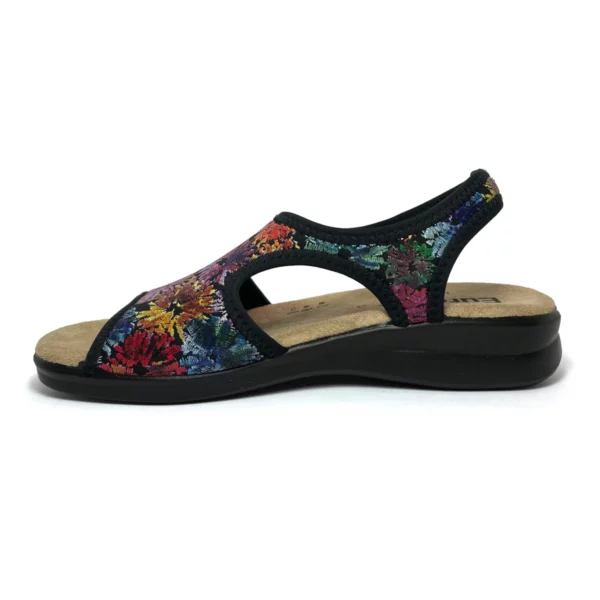 euroflex tuscany sandal black floral 3