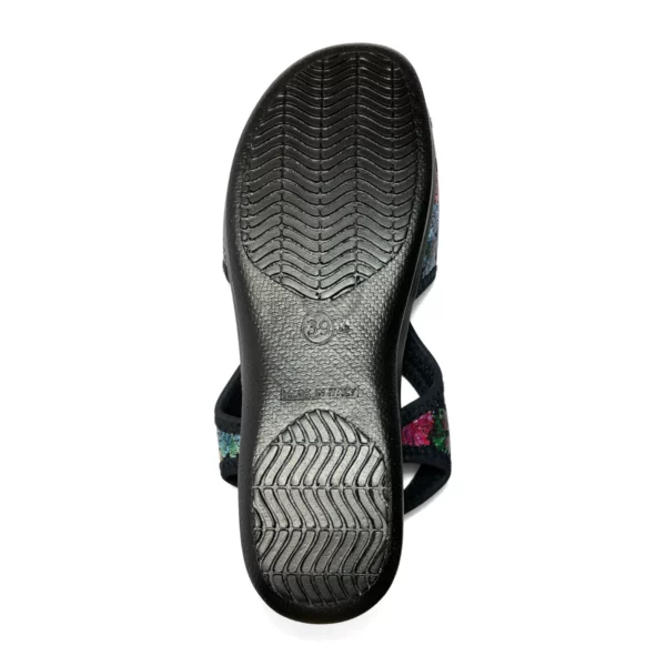 euroflex tuscany sandal black floral 7
