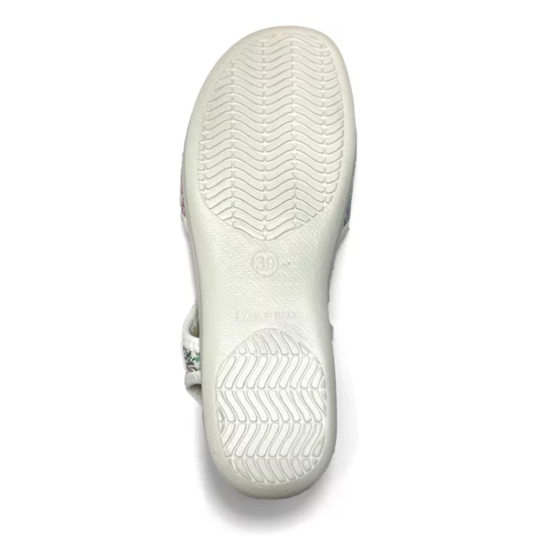 euroflex tuscany sandal white floral 6