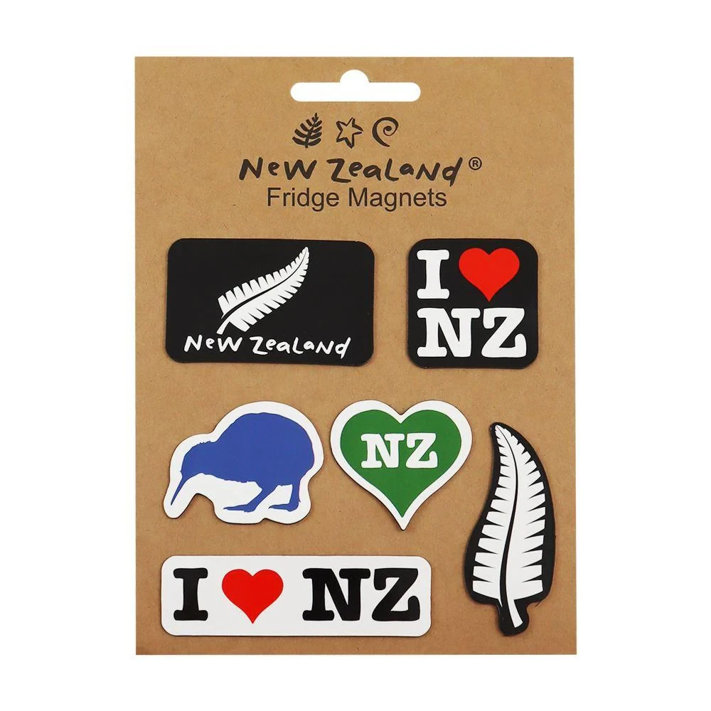 nz i love nz fridge magnets 6pc 56cm