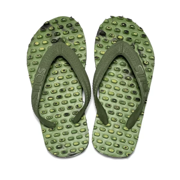 souls comf mass kids jandals camo green 3