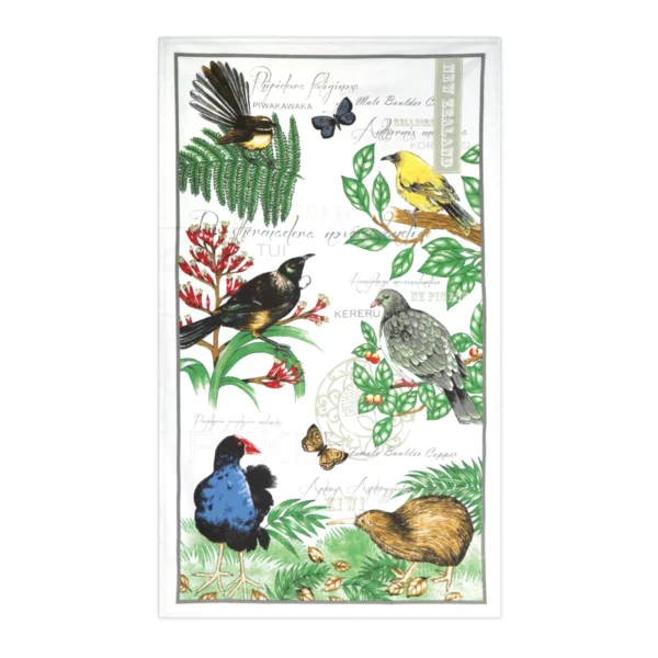 tea towel birds of new zealand