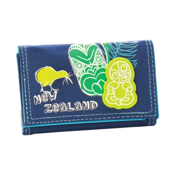 velcro wallet tiki teko blue 1