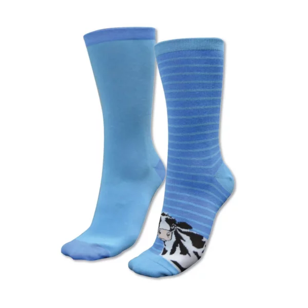 homestead twin pack blues cleo cow socks