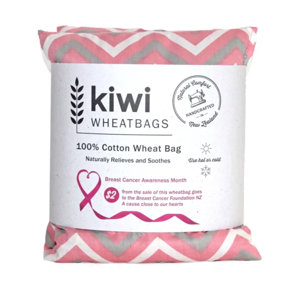 pink zig zag wheat bag pink ribbon 1