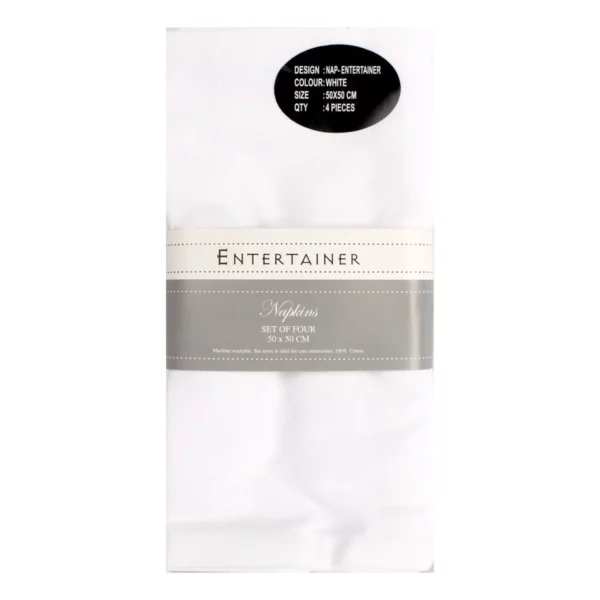 entertainer napkins 50x50cm set of four white