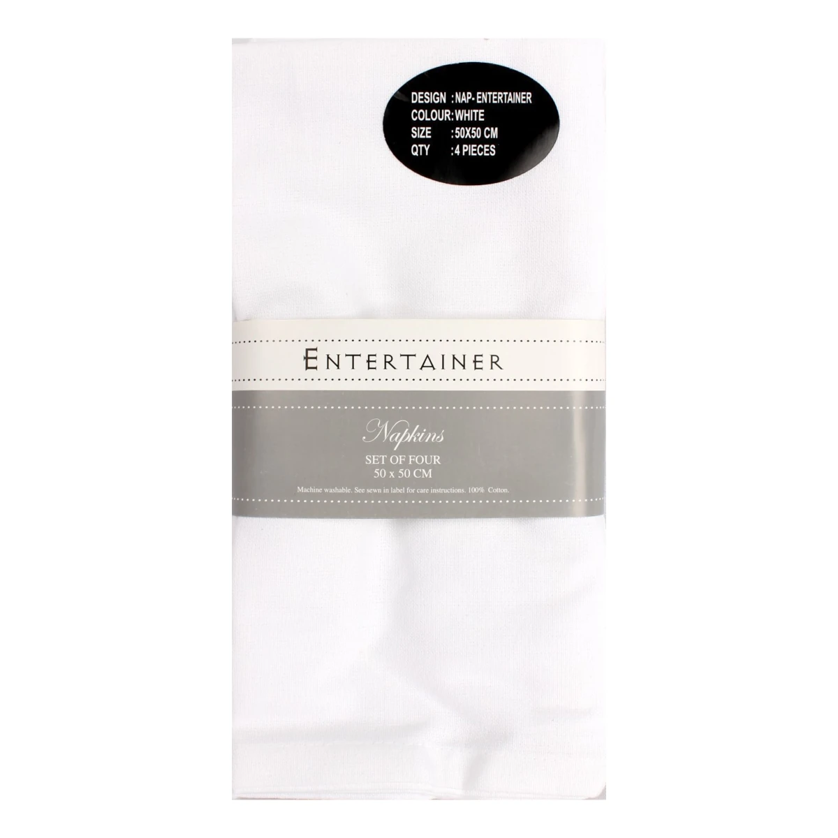 entertainer napkins 50x50cm set of four white