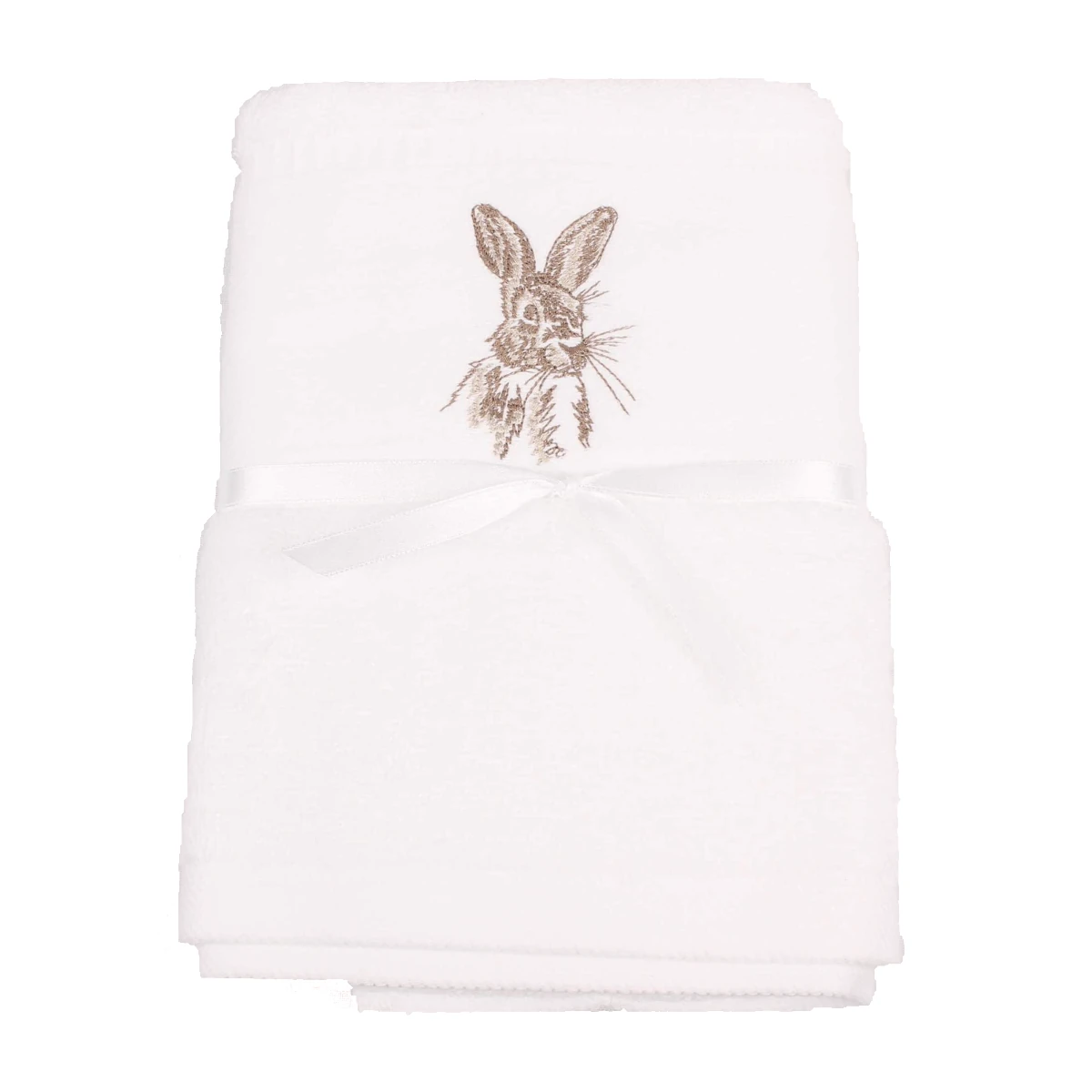 hare embroidered hand towel