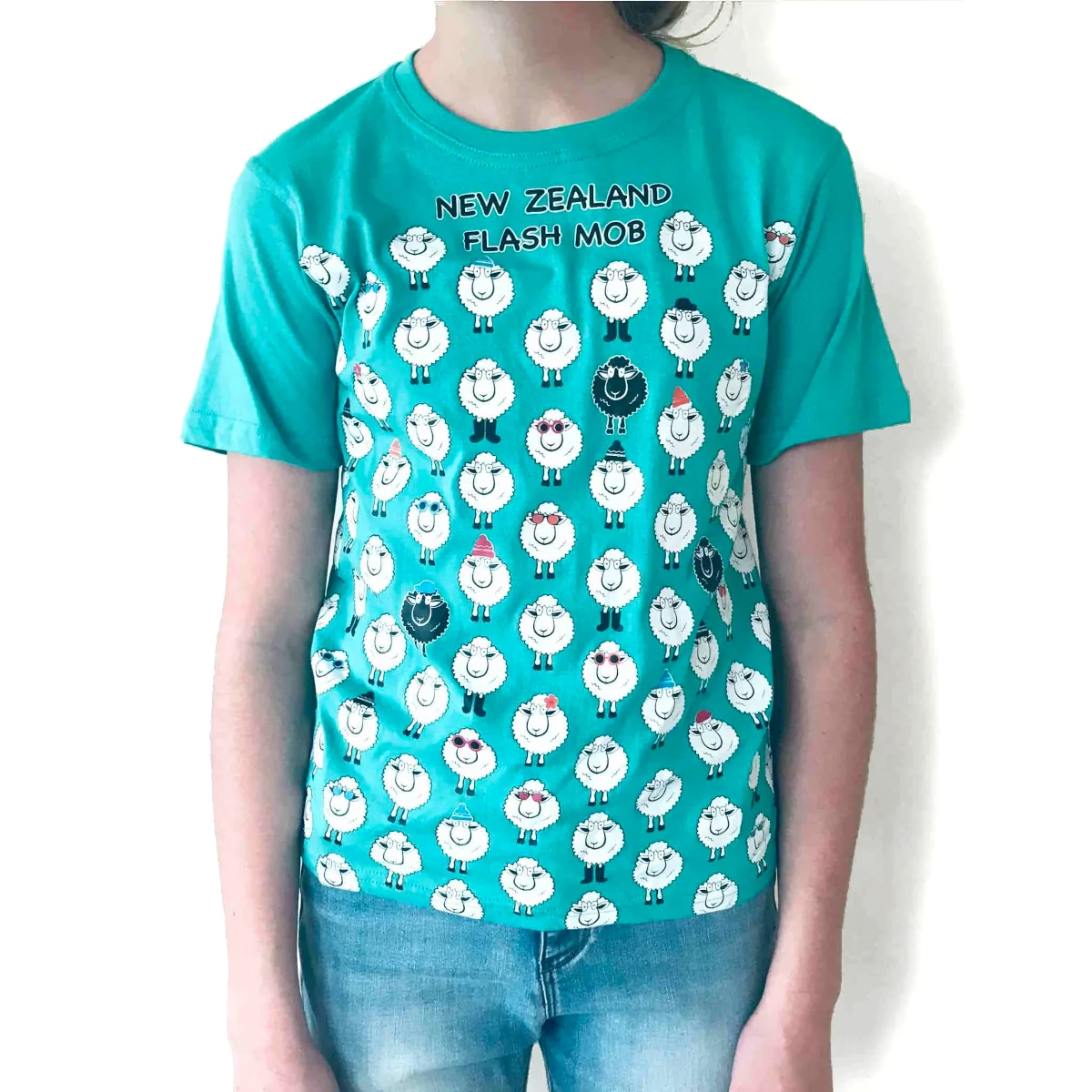kiwi planet childrens tee sheep flash mob 1