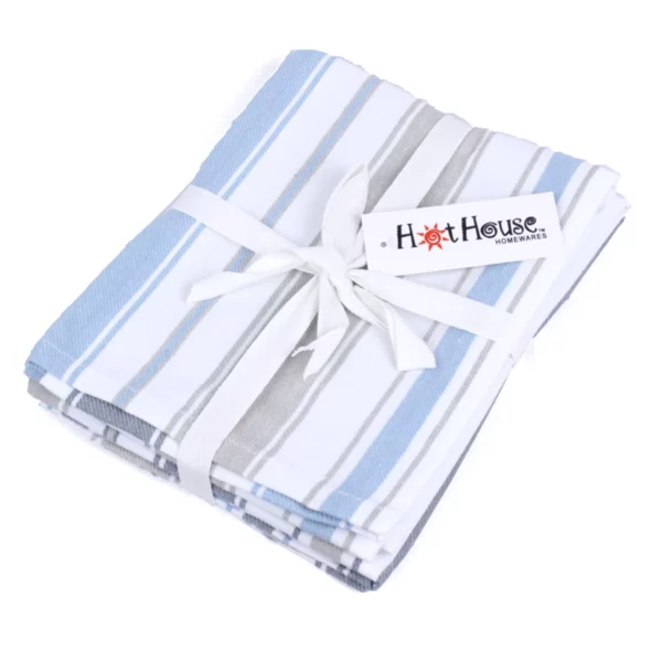 morocco twill weave 3 pack tea towel aqua