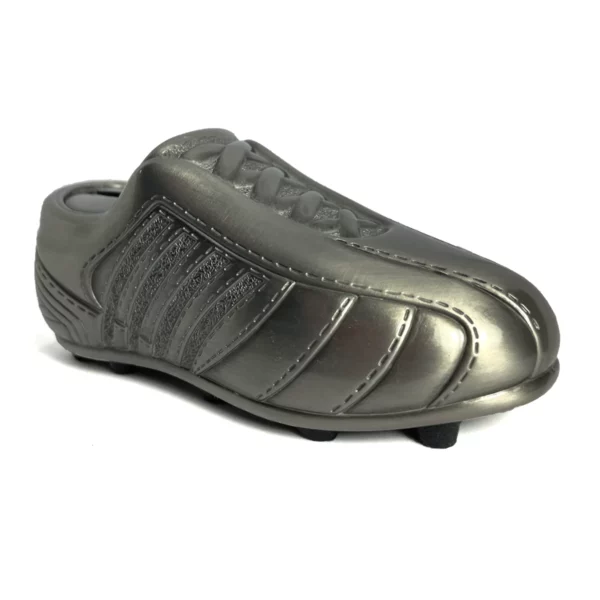 rugby soccer boot money box pewter 1