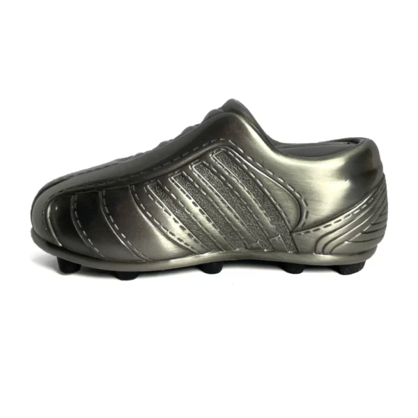 rugby soccer boot money box pewter 3
