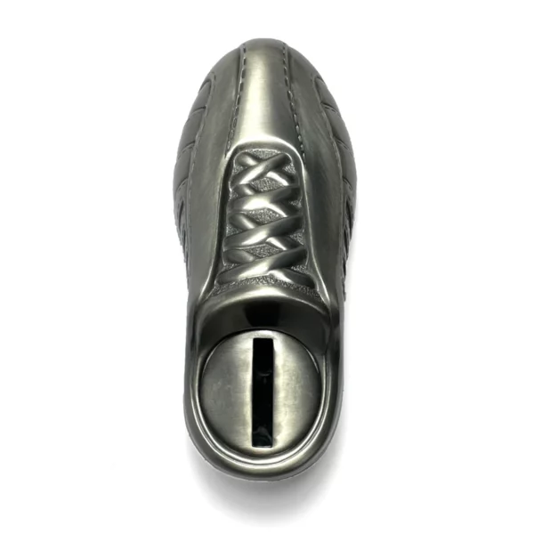 rugby soccer boot money box pewter 6