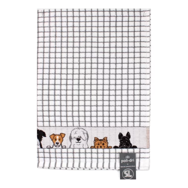 samuel lamont poli dri charcoal dogs tea towel